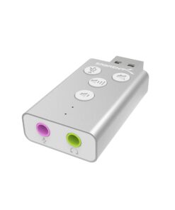 Alternative view of SABRENT Aluminum USB External 3D Stereo Sound Adapter for Windows and Mac. Plug and Play No Drivers Needed. [Silver] (AU-DDAS) Silver