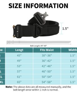 FAIRWIN Men's Tactical Belt, Rigger Belt, Utility Web Nylon Novelty Work Belt for Men Black S(Waist 30''-36''Width 1.5'') 21 71Md5YsaCkL