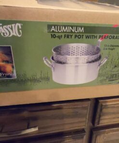 Bayou Classic 1201 10-qt Aluminum Fry Pot Features Perforated Aluminum Basket Heavy Duty Riveted Handles Perfect For Deep Frying French Fries Hush Puppies Fish & Chicken 32 71MelrBuxQL
