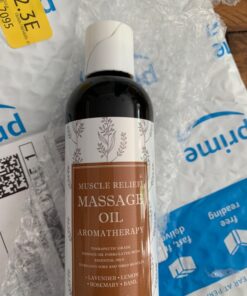 Sore Muscle Massage Oil for Body - Relaxing Massage Oil for Massage Therapy with Lavender and Rosemary Oils for Muscle Relief - Gentle Warming Massage Oil for Sore Muscles for Pro or Home Use (8oz) Herbal Citrus 8 Fl Oz (Pack of 1) 38 71MfIm53yiL