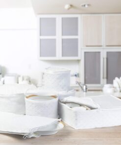 Alternative view of 6 Piece Tabletop Quilted Vinyl Dinnerware Storage Set