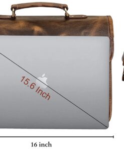 Leather Messenger Bag for Men - Full Grain Leather Briefcase Laptop Satchel Office Crossbody Travel Bag by Rustic Town (16 Inch, Brown) 36 71MgLAHocVL