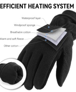 OZERO Winter Gloves -30°F Cold Proof Deerskin Suede Leather Insulated Water-Resistant Windproof Thermal Glove for Driving Hiking Snow Work in Cold Weather - Warm Gifts for Men and Women Denim-black X-Large 12 71MgwJ5UQBL