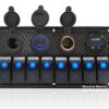8 Gang Boat Rocker Switch Panel Blue LED Illuminated Waterproof with Fuse Protect for Digital Voltage Display, QC 3.0 USB Port PD Type C Cigarette Lighter Plug, DC 12V Power Socket for Truck RV Blue Light LED 10 71MgxbezhaL