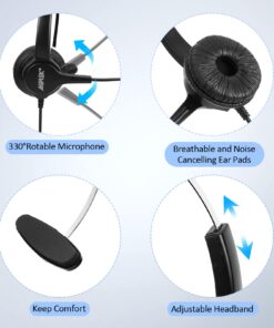 Alternative view of AGPTEK® Hands-Free Call Center Noise Cancelling Corded Monaural Headset USB Headset with Microphone for PC Headphone with Mic Mircrophone - Cord with USB Plug, Volume Control