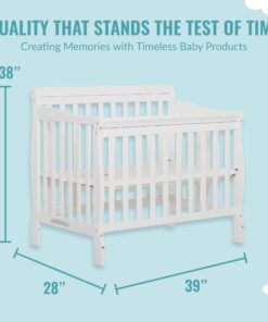 Dream On Me Aden 4-in-1 Convertible Mini Crib In White, Greenguard Gold Certified, Non-Toxic Finish, New Zealand Pinewood, With 3 Mattress Height Settings 20 71Mj8T9JXcL