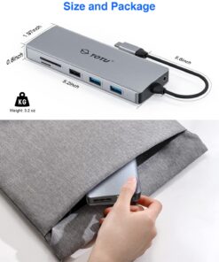 USB C HUB, Upgraded TOTU 13 in 1 Type C Hub Dongle Adapter (4K Dual HDMI&DP,75W PD), Triple Display Docking Station for Windows&MacBook Pro USB C Systems, macOS only Support Mirror Display 38 71MjWtEm1UL 1