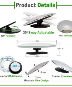 Lebogner 2 Pack Blind Spot Mirrors Car Accessories, 2" Round HD Glass Slim Frameless Convex Rear View Mirror, Wide Angle 360°Rotate 30°Sway Adjustable Stick On Mirror For All Cars, SUV, And Trucks 19 71MjjKnKtL