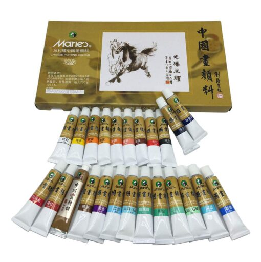 Easyou Marie's Chinese Painting Color Tubes Pigment Big Size Watercolor Set 12ml*24colors 24 Tube colors