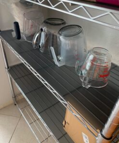Shelf Liners for Wire Shelf System - Set of 4 in Graphite - 14 x 36 inch - Plastic Wire Shelving Shelf Mats 14"x36" 4pcs 43 71Ml4Ch7lrL