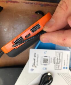 FEELLE Solar Charger Power Bank - 25000mAh Portable Phone Charger 3A Fast Charging External Battery Pack with 4 Solar Panels for Phone Outdoor Camping Orange Yellow 47 71MlSprnqDL