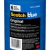 Scotch Painter's Tape 1.41 inches Original Multi-Surface Painter's Tape, x 60 yards (360 yards total), 2090, 6 Rolls, Blue, 6 Foot