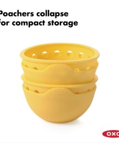 OXO Good Grips Silicone Egg Poachers (Set of 2),Yellow 36 71MmOygz3L