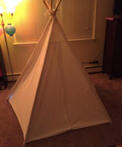 6' Giant Teepee Play House of Pine Wood with Carry Case by Trademark Innovations (White) 60 71MnbdDZtRL