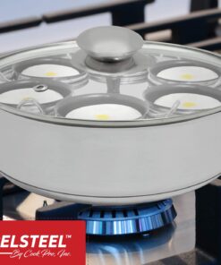 EXCELSTEEL Non Stick Easy Use Rust Resistant Home Kitchen Breakfast Brunch Induction Cooktop Egg Poacher, 6 Cup, Stainless Steel, Round 24 71MoCnGxTpL
