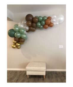 Sweet Baby Co. Neutral Sage Green Balloon Garland Kit Woodland Arch with Light Sage, Cocoa, Brown, Gold, White Balloons for Baby Shower Decorations, Hunter Jungle Theme Party Supplies, Safari Decor 50 71MoGwk38rL