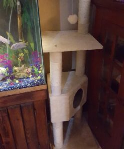 Majestic Pet Products 52 Inch Cat Tree Furniture Tower Condo House with Scratching Post, Multi-Level Activity Pet Tree (Beige Casita) Beige Casita 11 71MpeJK4lgL