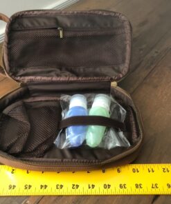 Vetell Classic Men's Leather Toiletry Bag and Dopp Kit with Upper and Lower Zippered Compartments, 2 Mesh Bottle Pouches, and Carrying Handle - The Best Gift for Men. 47 71MrL7dIwOL