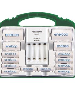 Panasonic K-KJ17MCC82A 4-Position Charger with 2 AAA & 8 AA eneloop Batteries & 2 C & 2 D Spacers 23 71MrZ50A6ZL