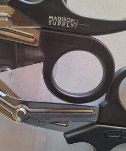 Madison Supply Medical Scissors, EMT and Trauma Shears - 7.5 Inch Premium Quality Stainless Steel Bandage Scissors - Fluoride-Coated with Non-Stick Blades - 2 Pack (Black/Stainless) 2-Pack Black Handle/Stainless Blades 25 71MroUWY5DL