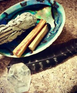 Smudge Kit - White Sage, Palo Santo, Abalone Shell, Smudging Feather, for Healing, Purifying, Meditating & Incense (Essentials) 37 71Mt62A7uRL 1