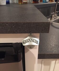 Guinness Wall Mounted Bottle Opener - Metal Bottle Cap Remover for Bar or Kitchen (Black) 16 71Mtcq uryL