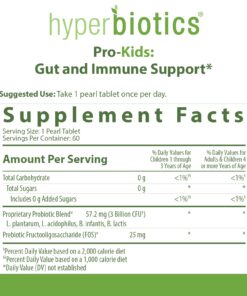 Hyperbiotics Pro Kids Probiotics | Vegan Daily Digestive Probiotic for Kids | Tiny Pearl Tablets | Easy to Swallow for Children | Gluten, Dairy & Sugar Free | Ages 3 & Up | Orange Flavor | 60 Count 25 71Muxm FgtL