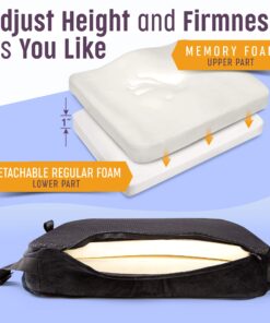 Aeris Large Seat Cushion for Office Chairs - Memory Foam Chair Cushion for Sciatica Pain for Sitting Long Hours & Driving-Perfect for Car &Truck Seats, Wheelchairs, Tailbone Pain- Washable Cover Black 29 71MvaeQdUKL