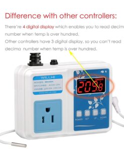 WILLHI WH1436A 10A Temperature Controller 110V Digital Thermostat Switch Sous Vide Controller NTC 10K Sensor Improved Version 24 71MwXU1ZNrL
