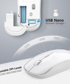 Wireless Keyboard and Mouse,J JOYACCESS USB Slim Wireless Keyboard Mouse with Numeric Keypad Compatible with iMac Mac PC Laptop Tablet Computer Windows -Silver White 27 71MwZK4GviL