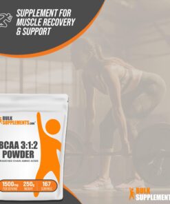 BULKSUPPLEMENTS.COM BCAA 3:1:2 Powder - Branched Chain Amino Acids, BCAA Supplements, BCAA Powder - BCAAs Amino Acids Powder, Unflavored, 1500mg per Serving - 167 Servings, 250g (8.8 oz) 167 Servings (Pack of 1) 17 71MwfbtzPCL