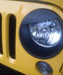 Opall Black Bezels Front Light Headlight Angry Bird Style Trim Cover for Jeep Wrangler JK JKU Rubicon Sahara 2007-2018, not for JL 34 71Myel fglL