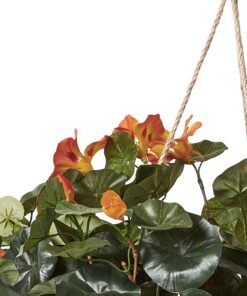 Nearly Natural 6025 22in. Nasturtium Silk Hanging Basket,Gold,29" x 10.25" x 10.25" 23 71MykMi08JL