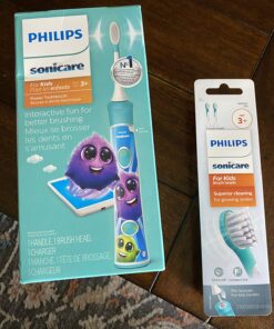 Philips Sonicare for Kids 3+ Bluetooth Connected Rechargeable Electric Power Toothbrush, Interactive for Better Brushing, Turquoise, HX6321/02 30 71MzyRgwI8L