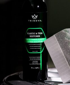 Trinova Plastic & Trim Restorer - Shines & Darkens Worn Out Plastic, Vinyl & Rubber Surfaces - Protects Cars & Motorcycles from Rain, Salt & Dirt - Prevent Fading - 8 fl oz 50 71N K66yUXL