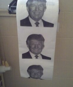 Gagster Donald Trump Toilet Paper Roll - 3 Ply Funny Novelty Bathroom Tissue Gag - 200 Sheets Per Roll - Joke Gifts - Prank Gift for Adults Black and White Printed Sheets - Make Your Butt Laugh Trump Black & White 18 71N1QiWiAcL