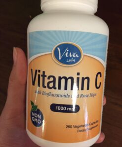 Viva Naturals Vitamin C 1000mg - Non-GMO Vitamin C Supplements with Citrus Bioflavonoids & Rose Hips for Immune Support & Antioxidant Protection, 250 Vegetarian Capsules 32 71N2InApeQL