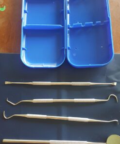 Dental Hygiene Kit - Calculus & Plaque Remover Dental Tool Set - Stainless Steel Tarter Scraper, Tooth Pick, and Mouth Mirror - Dentist Instrument Set for Teeth Cleaning (Blue) Blue 40 71N4MQHWe3L