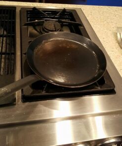 de Buyer Blue Carbon Steel Crepe & Tortilla Pan - 9.5” - Ideal for Making & Reheating Crepes, Tortillas & Pancakes - Naturally Nonstick - Made in France 9.5" 43 71N4XnSgFqL