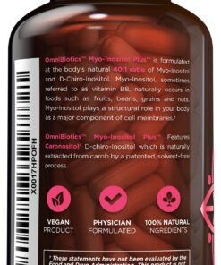 Myo-Inositol Plus & D-Chiro-Inositol | PCOS Supplement | Helps Promote Hormone Balance and Support Ovarian Function | Natural Fertility Supplements (120 Capsules) 19 71N4iVLHmpL