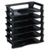 Rubbermaid Regeneration Letter Tray, Six Tier, Plastic, Black A4-size documents and folders 6 71N4y8qkjL