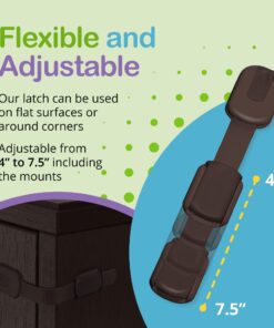 Adjustable & Reusable Child Safety Cabinet Locks & Latches, Baby Proofing Door Window, Cabinet, Toilet, & Refrigerator Lock, Child Safety Strap Locks with Adhesive Pads, Pack of 6, Brown - Wonderkid 25 71N5NtLEFXL 3