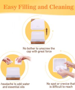 ASAKUKI 700ml Premium Essential Oil Diffuser, 5 in 1 Ultrasonic Aromatherapy Fragrant Oil Vaporizer Humidifier, Timer and Auto-Off Safety Switch, 7 LED Light Colors Light Wood 24 71N6nSQWADL