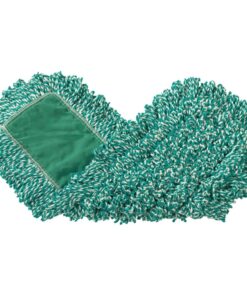 Rubbermaid Commercial Products Looped-End-Dust Mop Head Replacement, Microfiber blend, 24-inch, Green, Heavy Duty Industrial Wet Mop For Floor Cleaning Office/School/Stadium/Lobby/Restaurant 24in