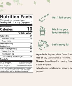 Micro Ingredients Sustainably US Grown, Organic Wheat Grass Powder (100% Whole-Leaf), 16 Ounce, Rich in Immune Vitamins, Fibers and Minerals, Support Digestion Function, Vegan Friendly 16 Ounce (Pack of 1) 22 71N74zzoAfL