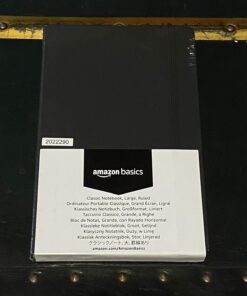 Amazon Basics Classic Notebook, Line Ruled, 240 Pages, Black, Hardcover, 5 x 8.25-Inch 53 71N75PAMBWL
