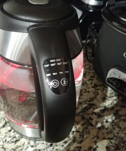 Chefman Electric Kettle with Temperature Control, 5 Presets LED Indicator Lights, Removable Tea Infuser, Glass Tea Kettle & Hot Water Boiler, 360° Swivel Base, BPA Free, Stainless Steel, 1.8 Liters 1.8L - Temperature Control 36 71N787w0owL