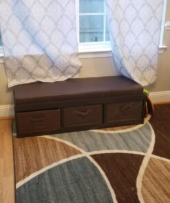 Badger Basket Kid's Padded Toy Storage Bench with Cushion and Three Fabirc Bins - Espresso Espresso/Espresso 37 71N7TIPXmAL