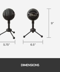 Logitech for Creators Blue Snowball USB Microphone for PC, Mac, Gaming, Recording, Streaming, Podcasting, Condenser Mic with Cardioid and Omnidirectional Pickup Patterns, Stylish Retro Design – Black Gloss Black 77 71N7WJu85CL