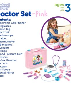 Learning Resources Pretend and Play Doctor Kit - 19 Piece Set, Ages 3+ Doctor Kit for Kids, Pink Doctor Costume, Toy Medical Kit, Toddler Social Emotional Learning Toys Doctor Kit - Pink 17 71N7cwfOC6L